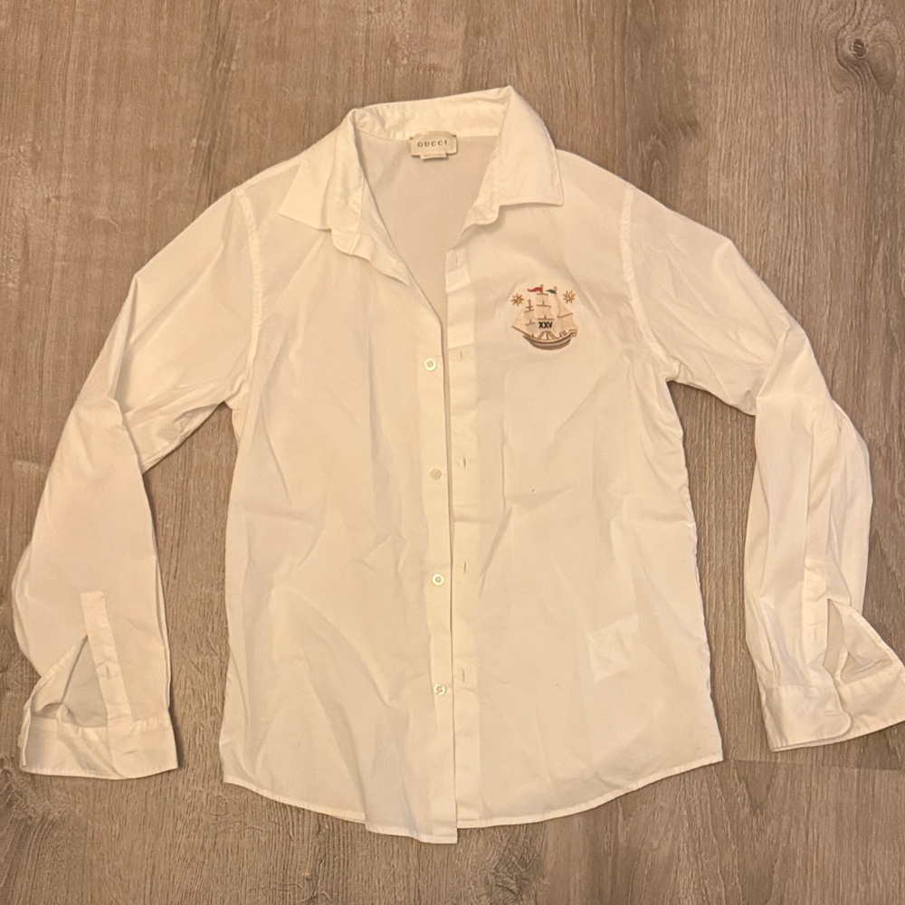 Gucci Ivory Embroidered Shirt